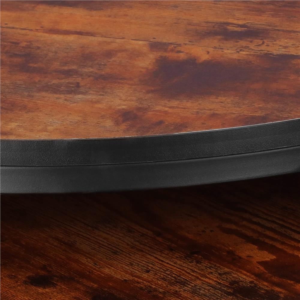 Set 2 mese pentru cafea suprapozabile, cadru otel, 70x70x47 cm si 50x50x40 cm, maro