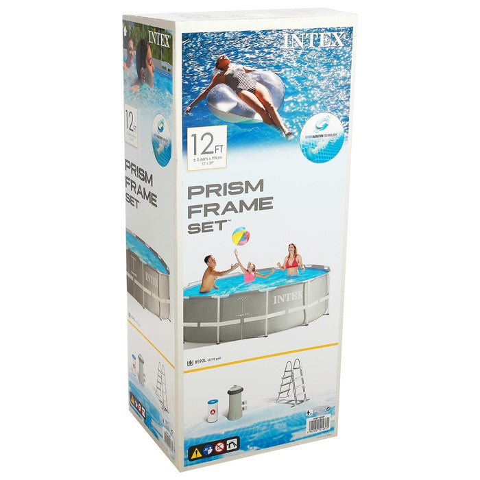 Piscina cadru metalic Intex Prism Frame, 366x99cm, 9.000 litri, cu pompa de filtrare si scara