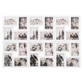 Rama foto de perete, colaj de 24 fotografii, 57x86cm, alb