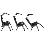 Sezlong pliabil  GC3, Relax Zero Gravity cu parasolar, 175cm, negru