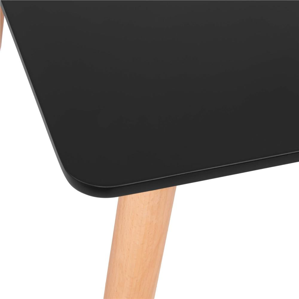 Masa dining bucatarie, dreptunghiulara, 120x80x74 cm, Blat MDF, Picioare lemn, Negru