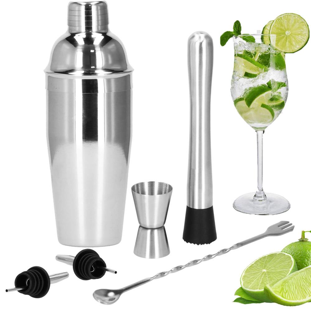 Set Cocktail Shaker Kit pentru barmani 750ml, KI14, 6 piese