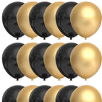 Set 100 baloane pentru petrecere, 40cm, negru auriu