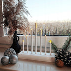 Lumanari decorative de Craciun, 7 becuri tip LED, culoare argintiu