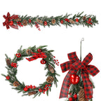 Ghirlanda artificiala decorativa de Craciun, aspect inzapezit, 150 cm, ace 3D, verde