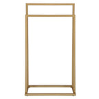 Suport metalic de baie pentru prosoape, cu 2 standuri, 86 cm, auriu mat