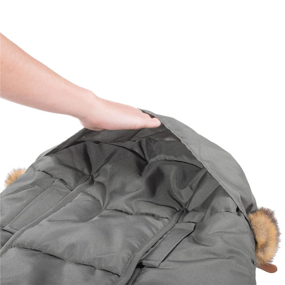 Sac iarna de bebelusi pentru carucior, marime universala, 90x45cm, gri inchis