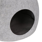 Patut pisici si caini, moale si pufos, antiderapant, perna detasabila, 38x36x36 cm, gri