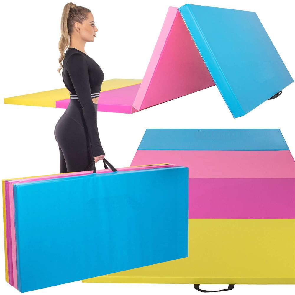Saltea fitness groasa, dimensiune XXL, pentru antrenamente gimnastica, 240x120x5 cm, multicolor