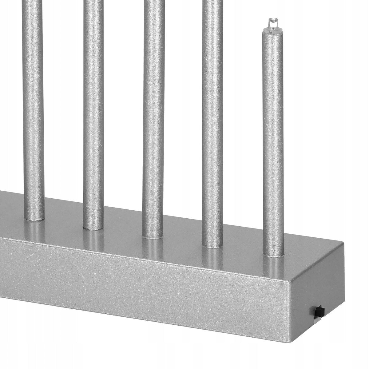 Lumanari decorative de Craciun, 9 becuri tip LED, culoare argintiu