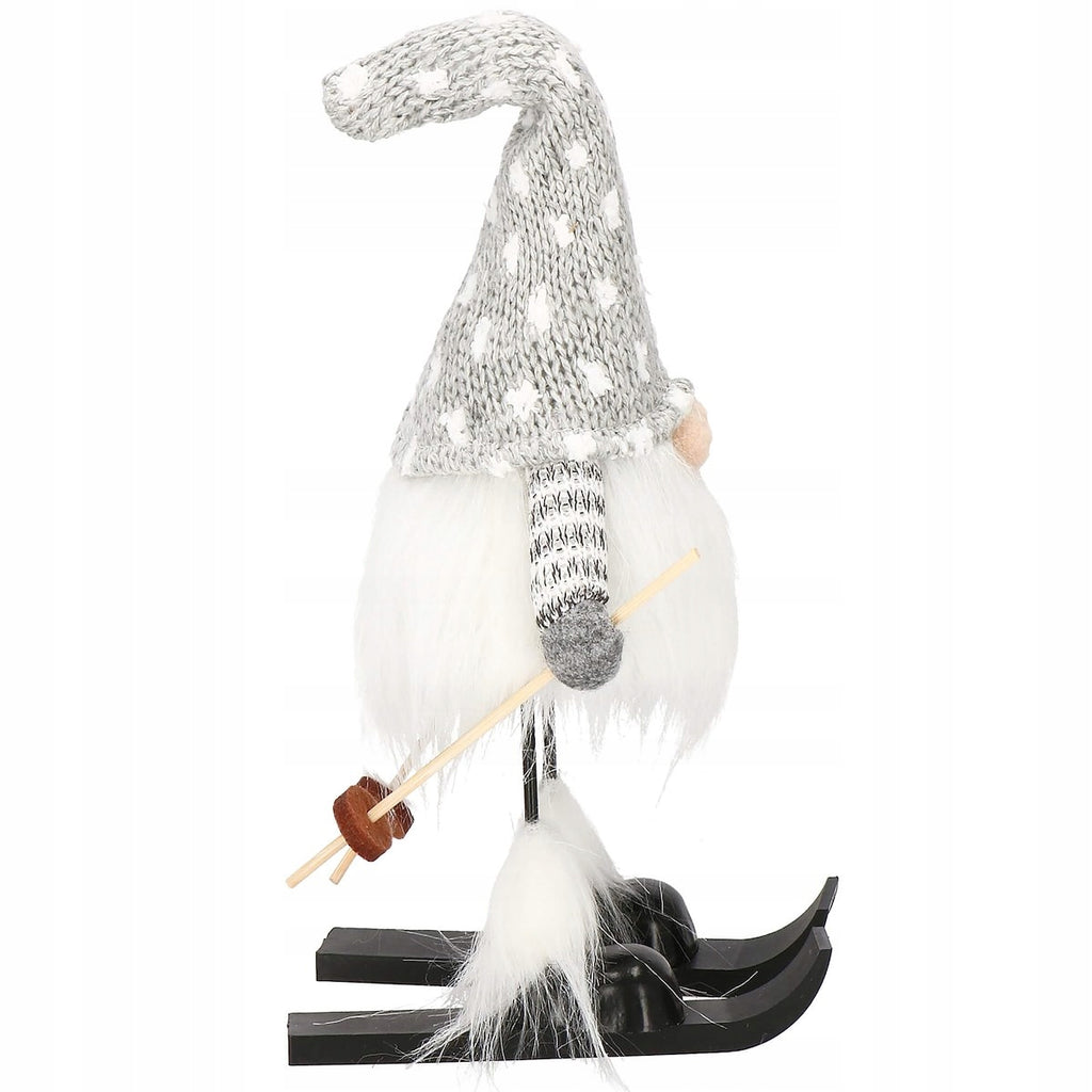 Figurina Craciun, Spiridus pe schiuri, inaltime 33cm