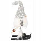 Figurina Craciun, Spiridus pe schiuri, inaltime 33cm