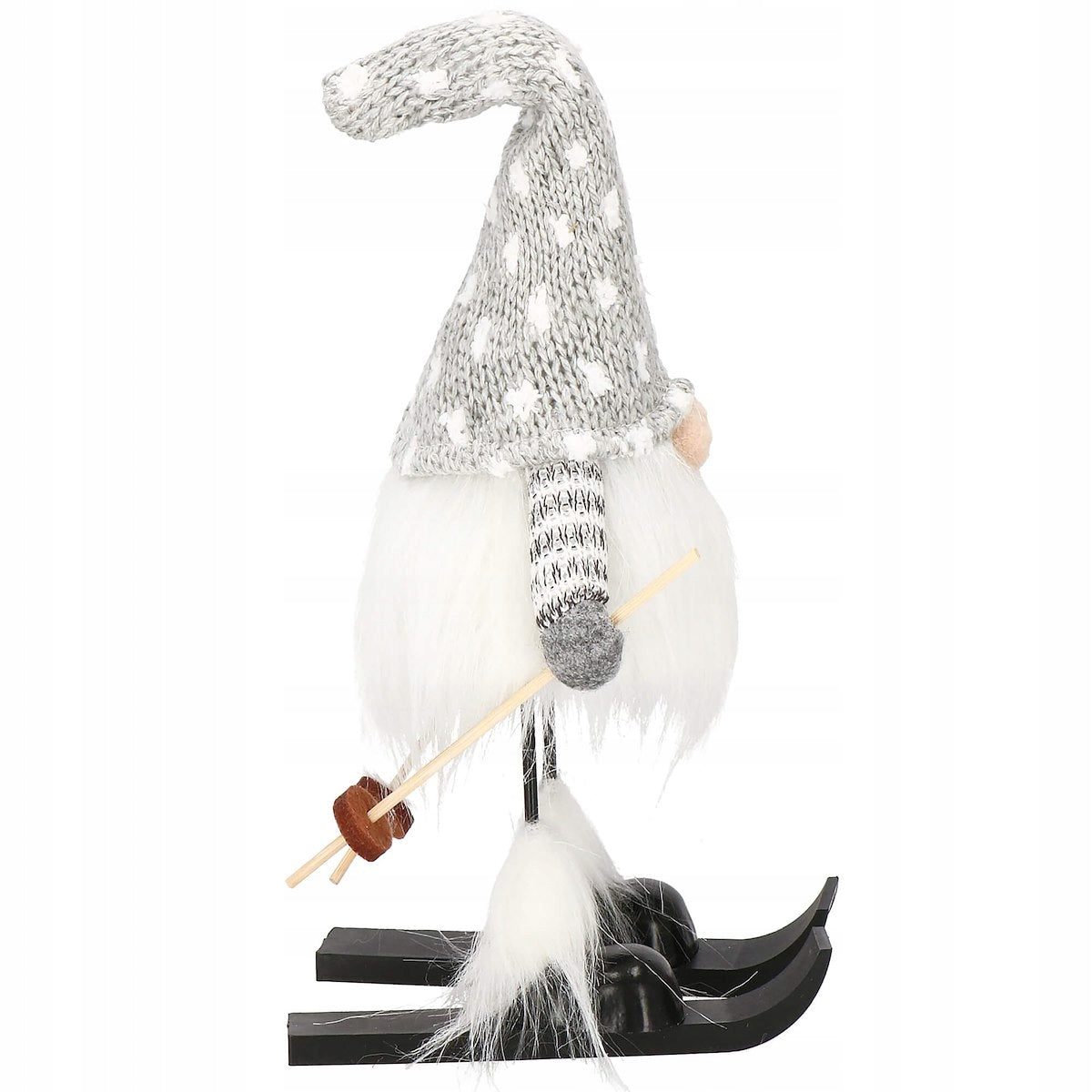 Figurina Craciun, Spiridus pe schiuri, inaltime 33cm