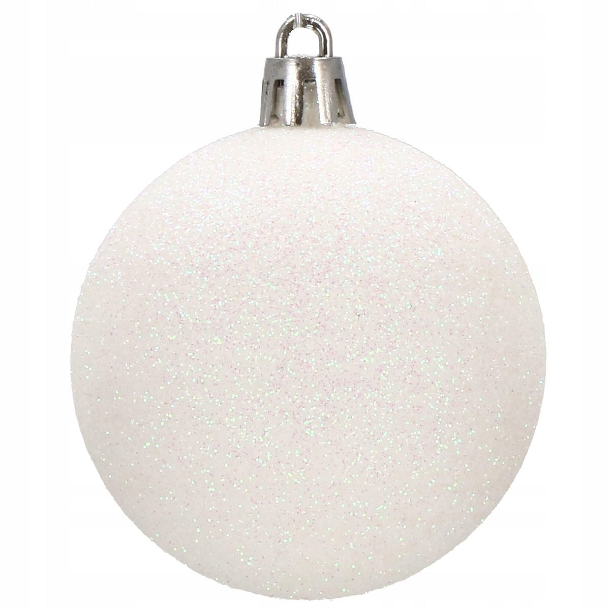 Set globuri si decoratiuni de Craciun, 100 piese, diverse dimensiuni cu stea, alb