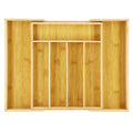 Organizator tacamuri si ustensile bucatarie, bambus, extensibil 28-45x33x5cm
