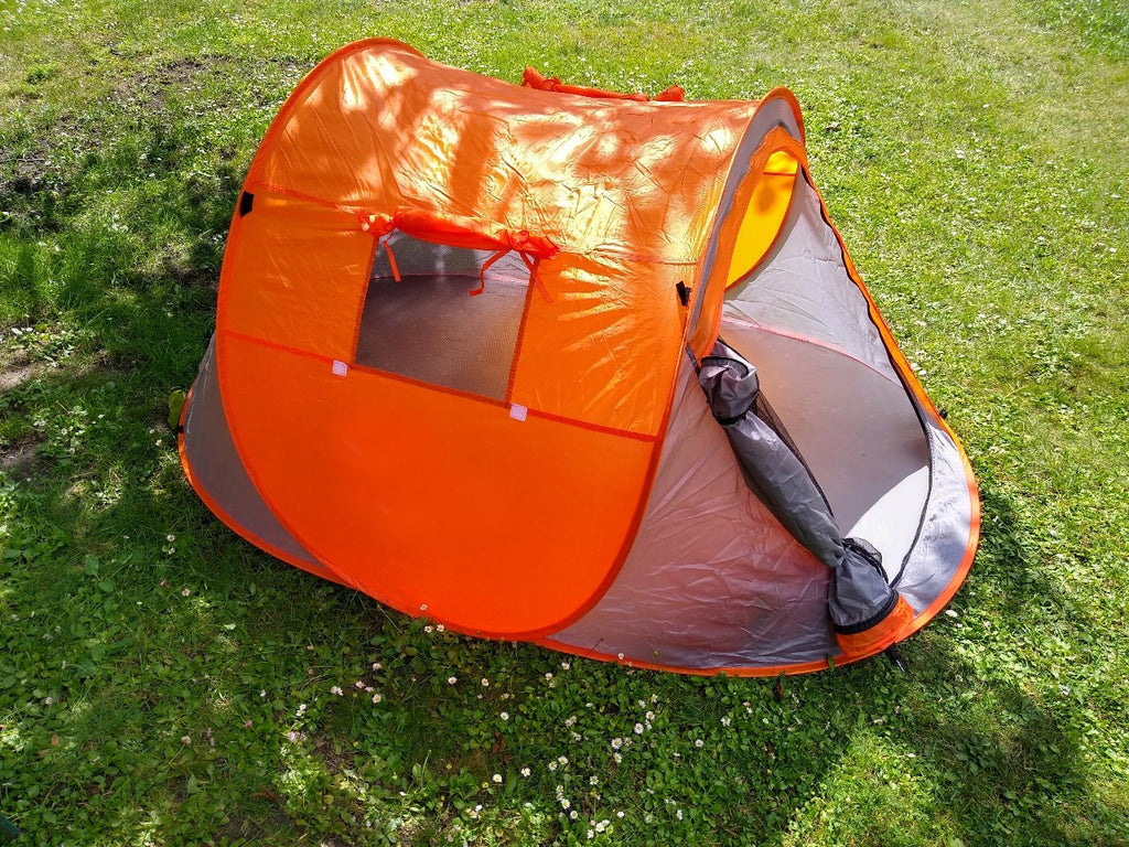 Cort plaja si picnic , protectie UV, 210x130x90 cm, portocaliu gri