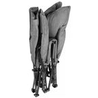 Pat pliant pentru camping, cu saltea si perna, structura metalica, 190x70x37cm, gri