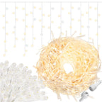 Ghirlanda luminoasa tip perdea 300 LED-uri, 12m, pentru interior/exterior, cu flash, iluminare galbena