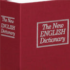 Caseta de valori, cutie metalica cu cheie, portabila, tip carte, Dictionar, maro, 18×11.5×5.5 cm