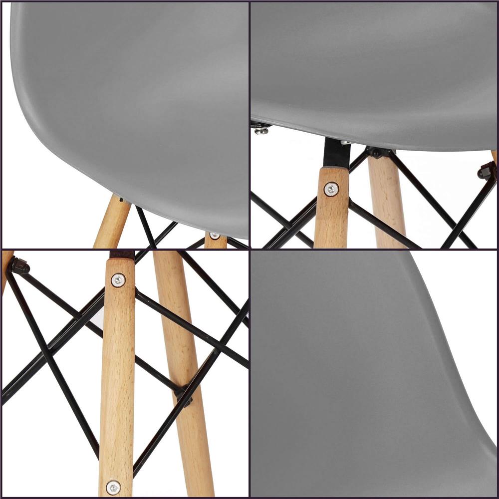 Set 4 scaune dining Scandinav pentru bucatarie, 38x42x82cm, gri inchis