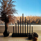 Lumanari decorative de Craciun, 9 becuri tip LED, culoare negru