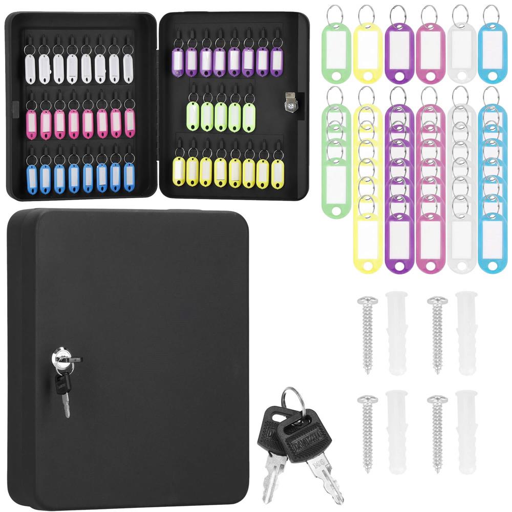 Cutie metalica din otel pentru 48 chei, echipata, 30x24x7.5cm, neagra