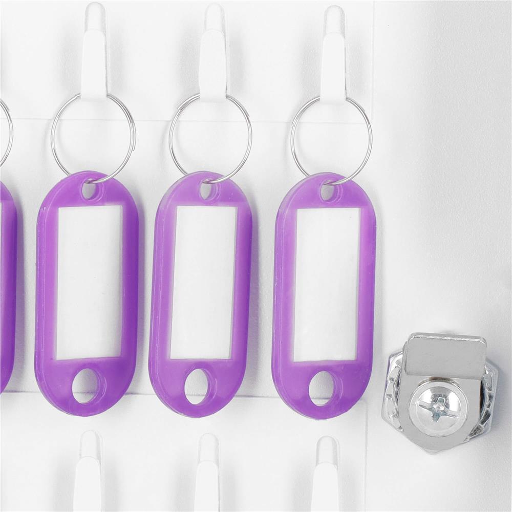 Cutie metalica din otel pentru 20 chei, echipata, 20x16x7.5cm, alba