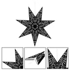 Stea decorativa 3D din hartie si pasla ajurata, 50cm, neagra