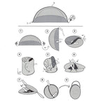 Cort plaja si picnic semi-deschis , protectie UV, 200x120x110cm, gri