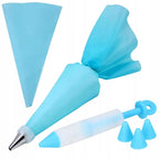 Set patiserie cu platou rotativ, 137 piese cu sabloane pentru ornarea prajiturilor