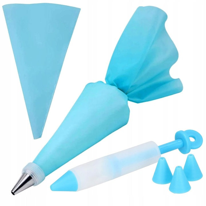 Set patiserie cu platou rotativ, 137 piese cu sabloane pentru ornarea prajiturilor