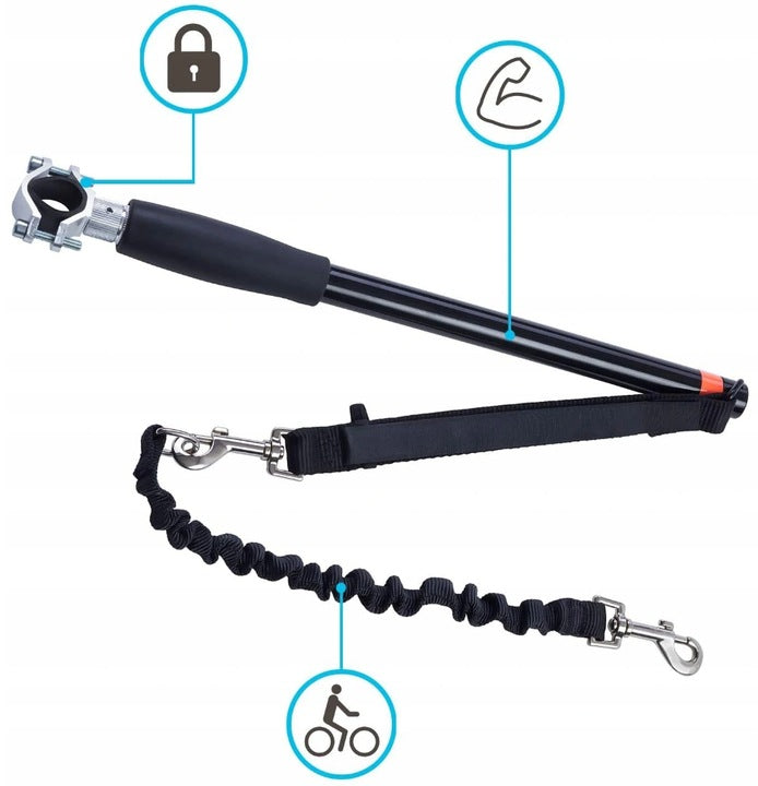 Lesa hands-free de caini pentru bicicleta, , Negru