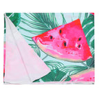 Prosop de plaja cu uscare de rapida, husa de transport, 90x180cm, model pepene verde