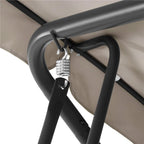 Leagan de gradina 190x115x176 cm, pentru 3 persoane, copertina reglabila, perne incluse, cadru otel si material impermeabil, bej