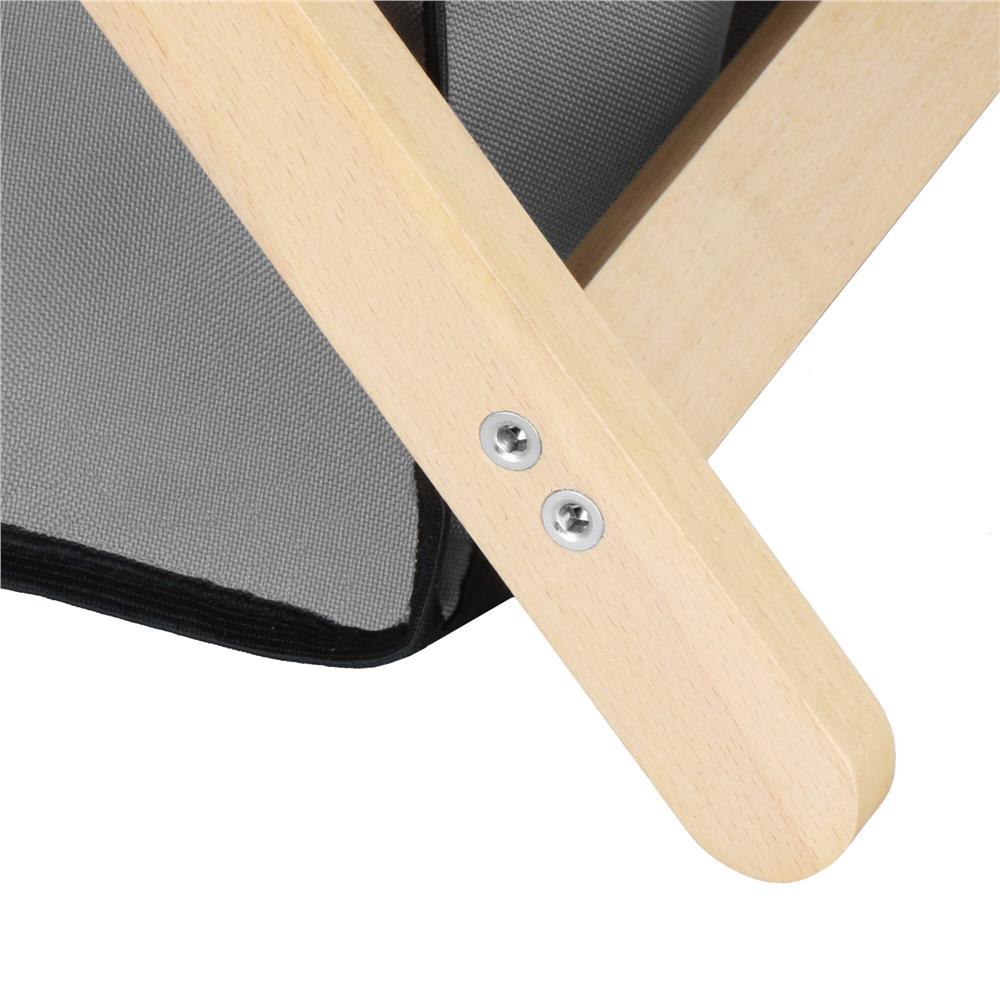 Cos de rufe cu 3 compartimente, cadru din lemn, 67x43x55 cm, 105 litri