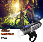 Lampa LED pentru bicicleta, reincarcabila USB, rezistenta la apa, 2200 mAh, autonomie pana la 15 ore