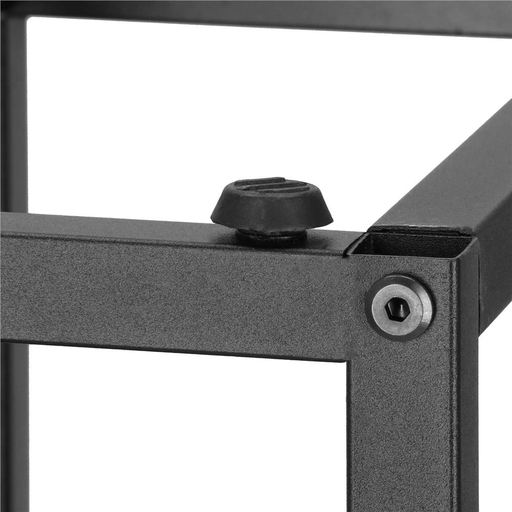 Stand pentru flori, cadru metalic, 4 etajere, 34x34x68 cm, maro inchis