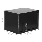 Seif standard cu cheie, 200x310x200 mm, Otel, Negru