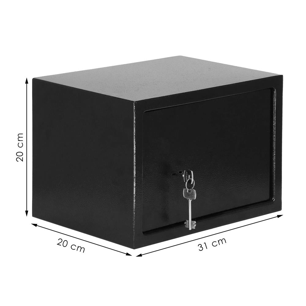 Seif standard cu cheie, 200x310x200 mm, Otel, Negru