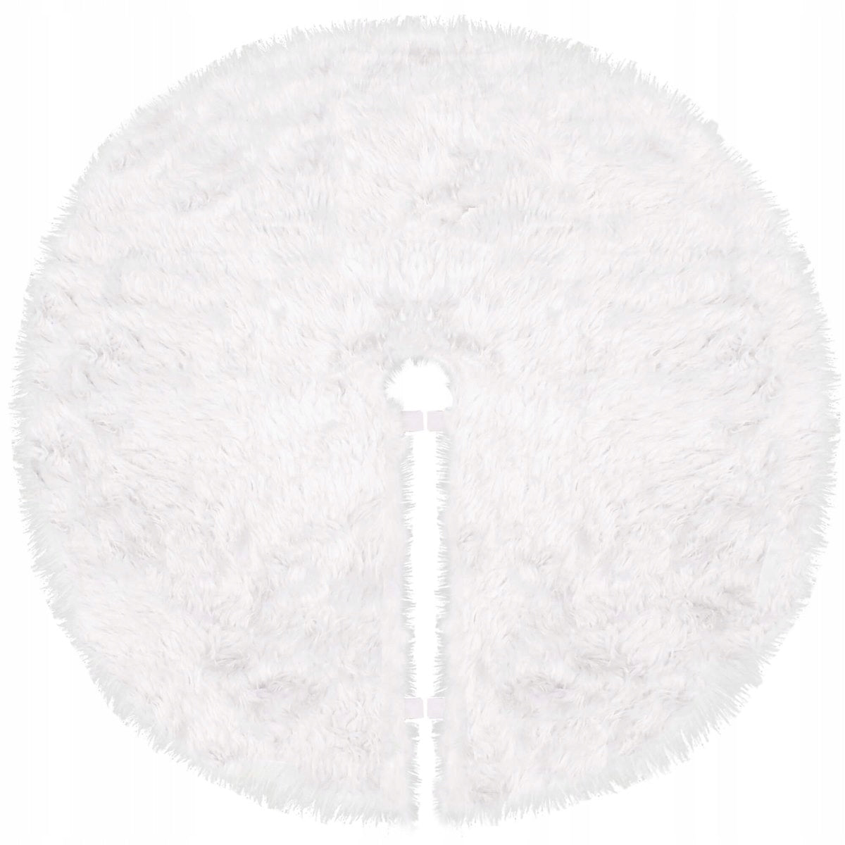 Covoras de pus sub bradul de Craciun, diametru 72 cm, imitatie blana alba