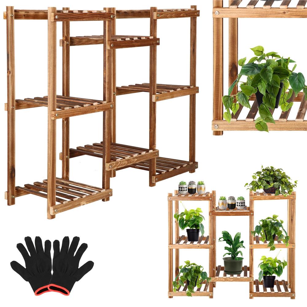 Stand de flori din lemn cu 8 etajere suport GA198, 85x70cm