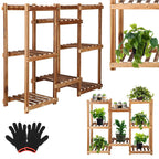 Stand de flori din lemn cu 8 etajere suport GA198, 85x70cm