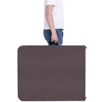 Masa dreptunghiulara pliabila multifunctionala, 1.8 m x 0.75 m x 0.75 m, imitatie ratan, maro