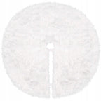 Covoras de pus sub bradul de Craciun, diametru 142 cm, imitatie blana alba
