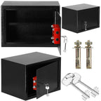 Seif standard cu cheie, 250x350x250 mm, Otel, Negru