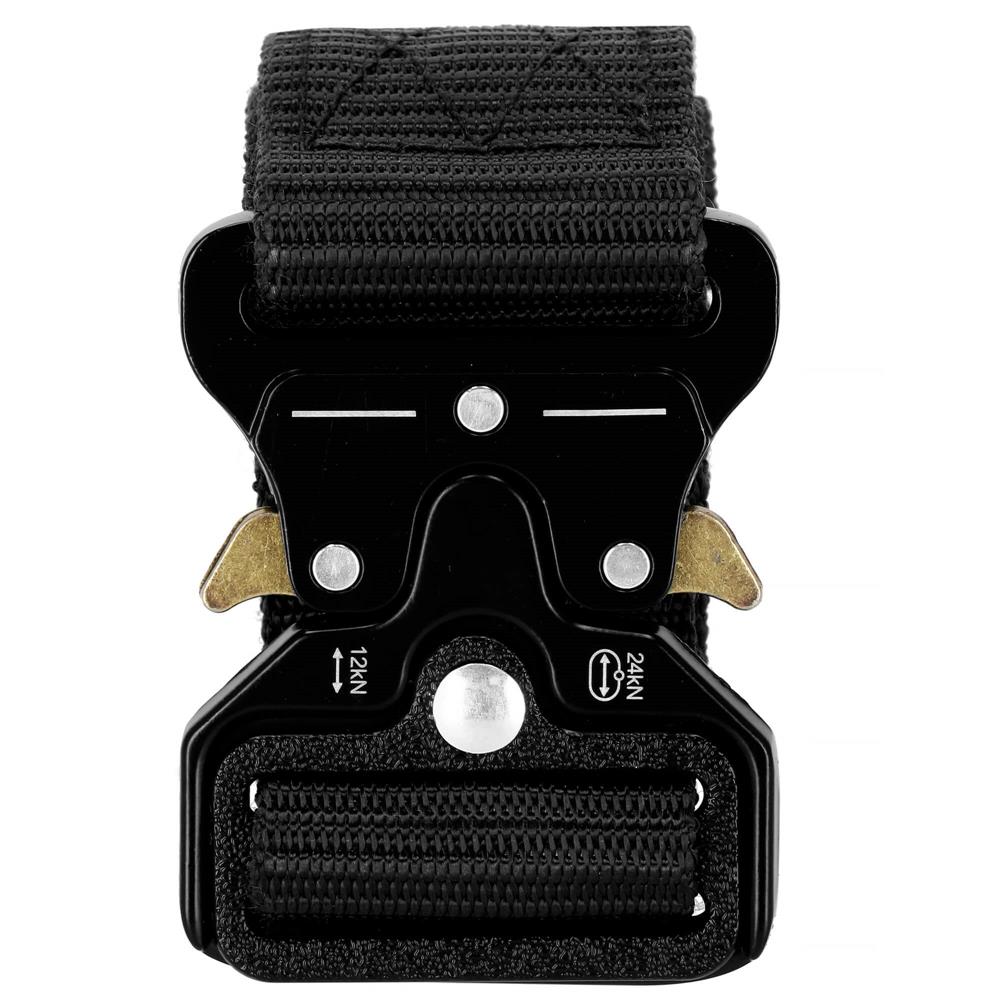 Curea centura Tactical Combat pentru barbati 3.5 x 125 cm, rezistent, negru