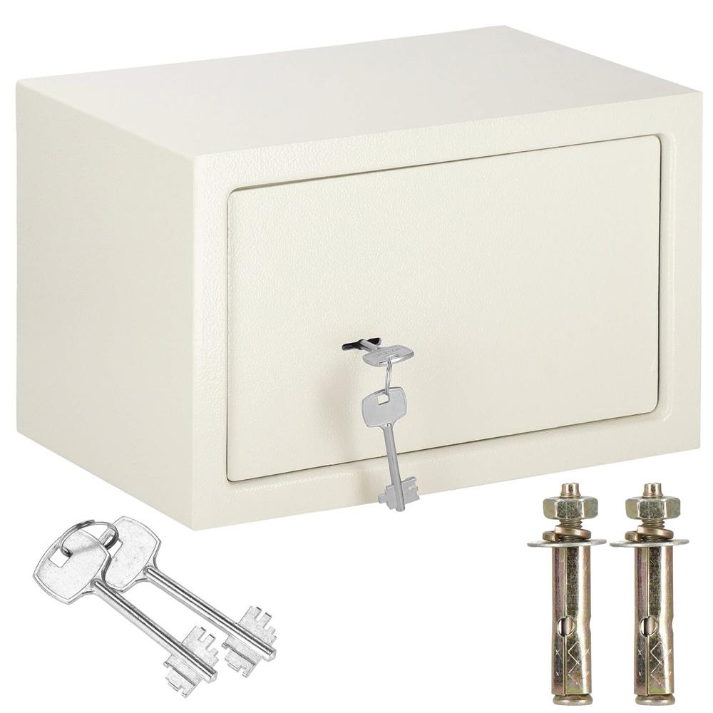Seif standard cu cheie, 200x310x200 mm, Otel, Bej