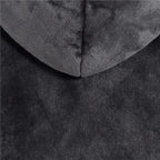 Patura tip hanorac, cu maneci, gluga si buzunare, material plus, marime universala, grafit