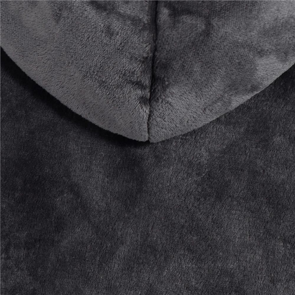 Patura tip hanorac, cu maneci, gluga si buzunare, material plus, marime universala, grafit