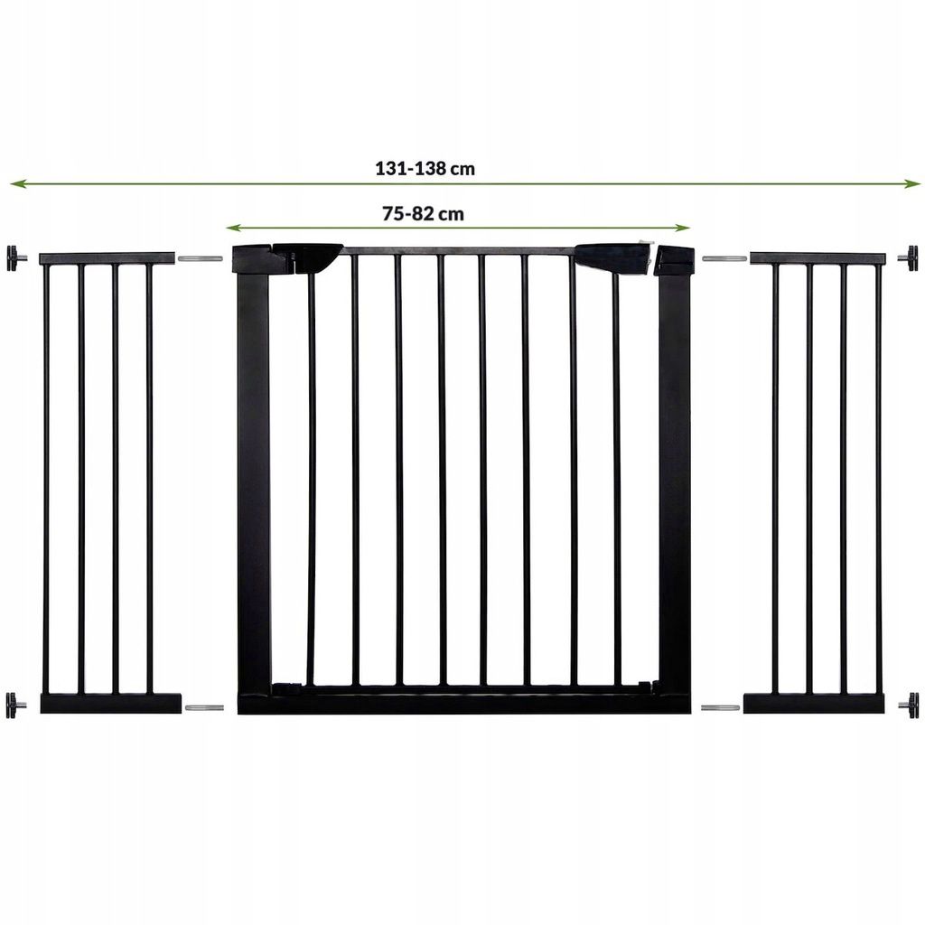 Poarta de siguranta Safety Gate pentru scari, ajustabila 131-138 cm, din otel, neagra